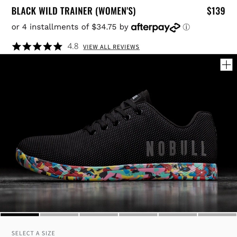 RARE Nobull Women’s Black Wild Trainer Size 8